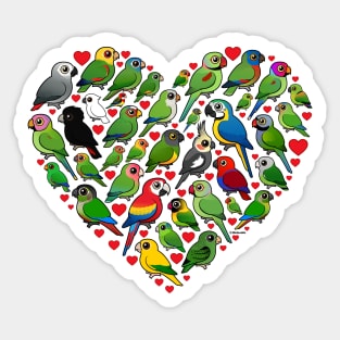 Birdorable Parrot Heart Sticker